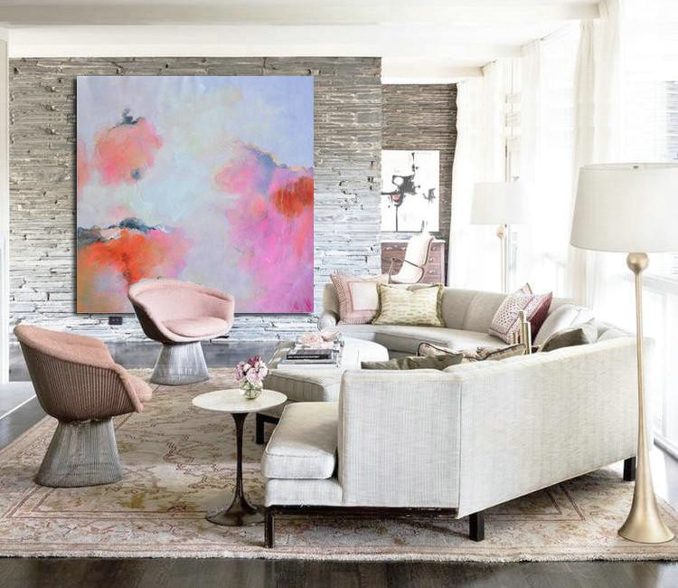 Extra Large Abstract Painting On Canvas,Oversized Contemporary Art,Large Contemporary Painting,Blue,Red,Pink,Purple.etc